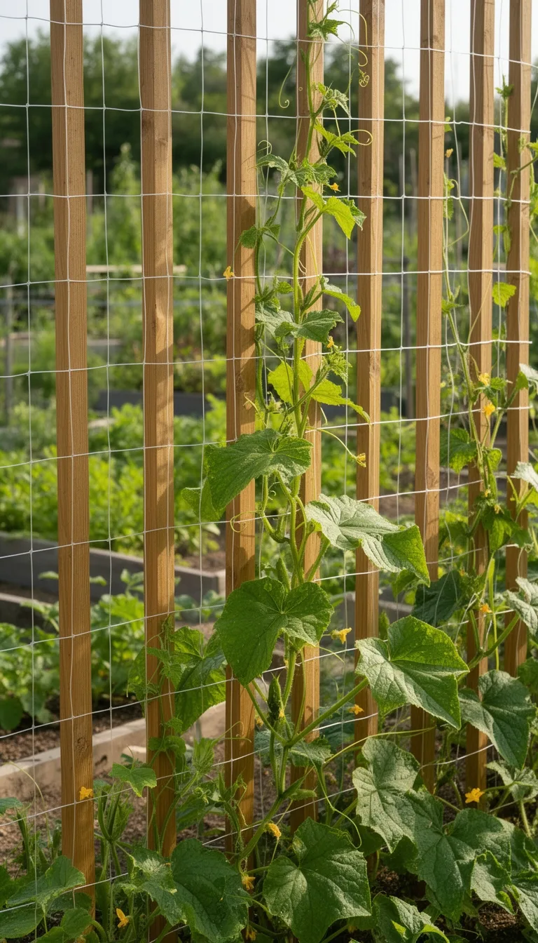 adjustable uv resistant cucumber trellis