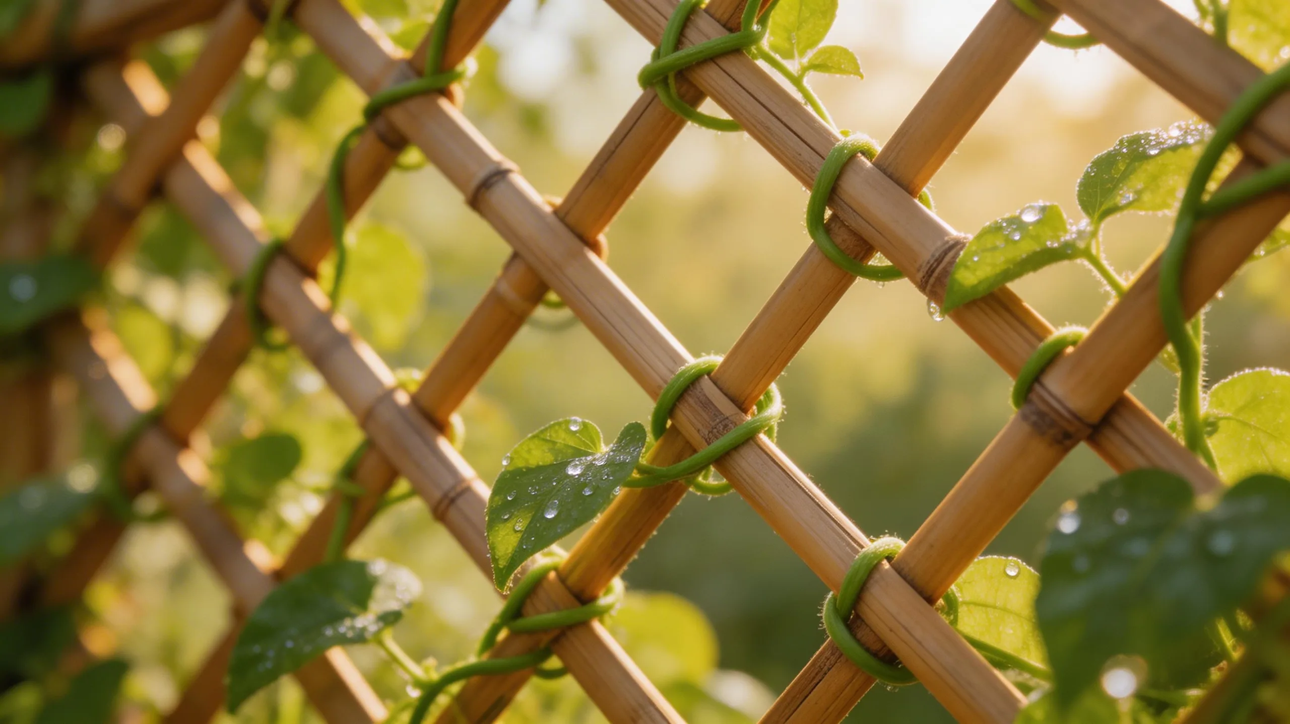 bamboo woven basket weave trellis