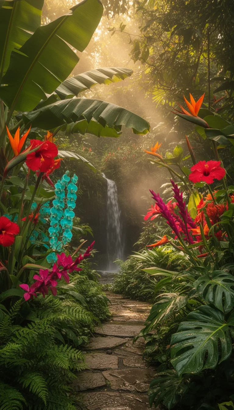 bold exotic tropical blooms