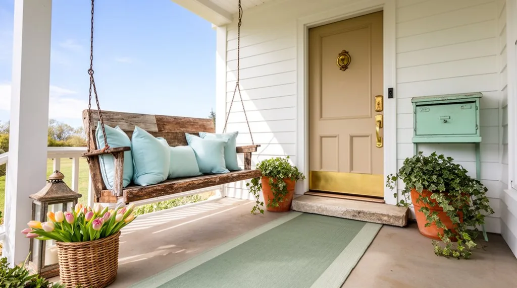 bright welcoming spring porch d cor
