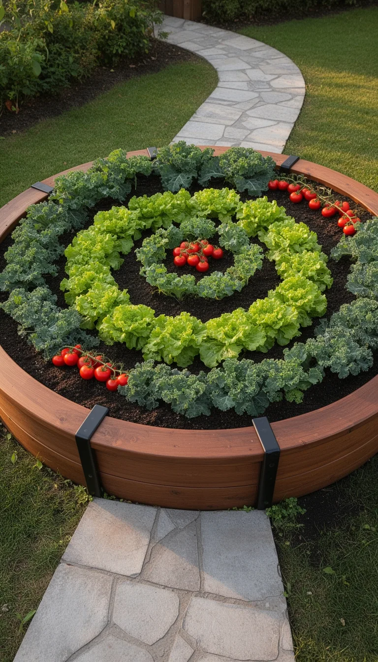 compact accessible circular patio bed