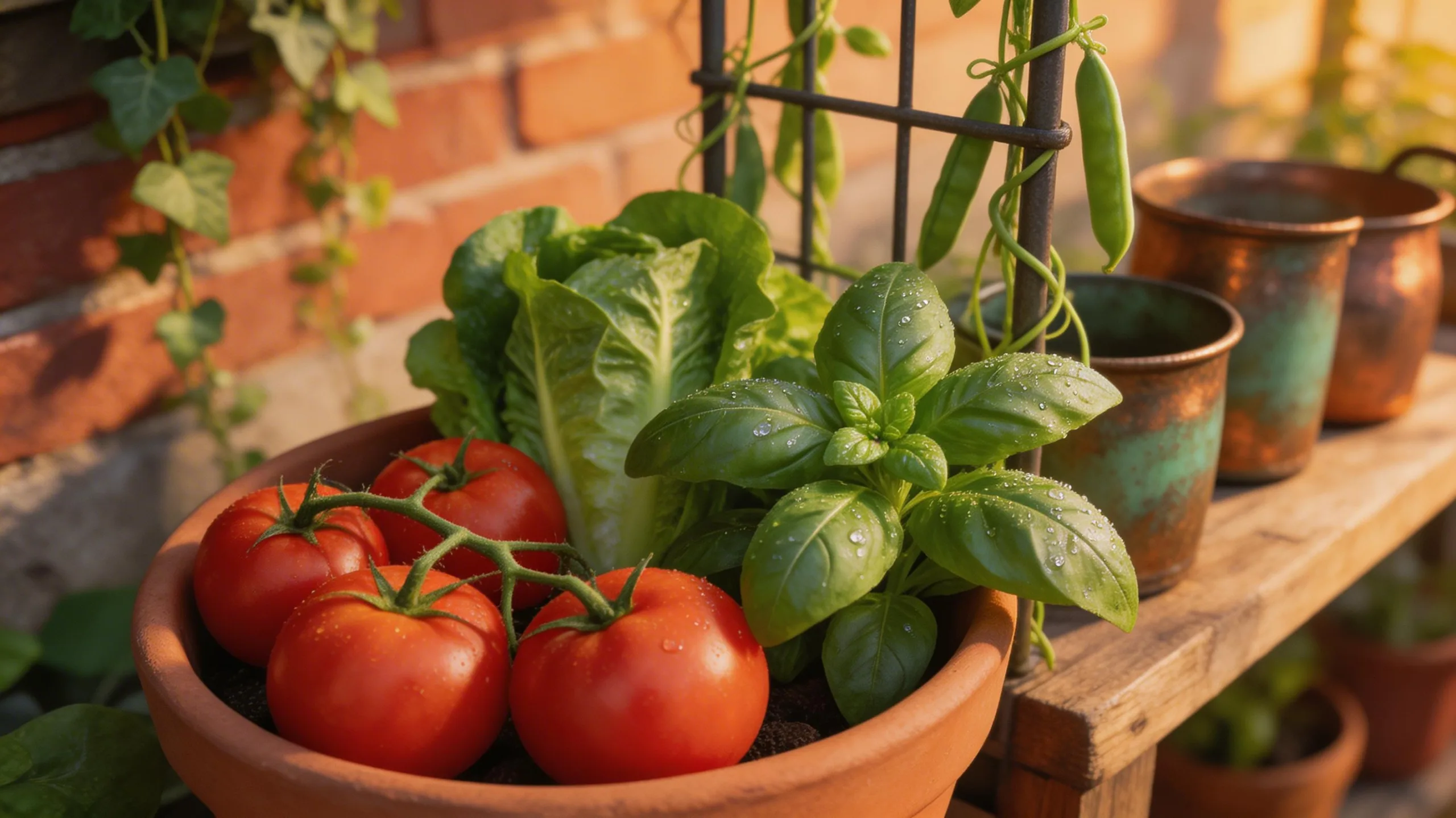 container grown productive patio garden