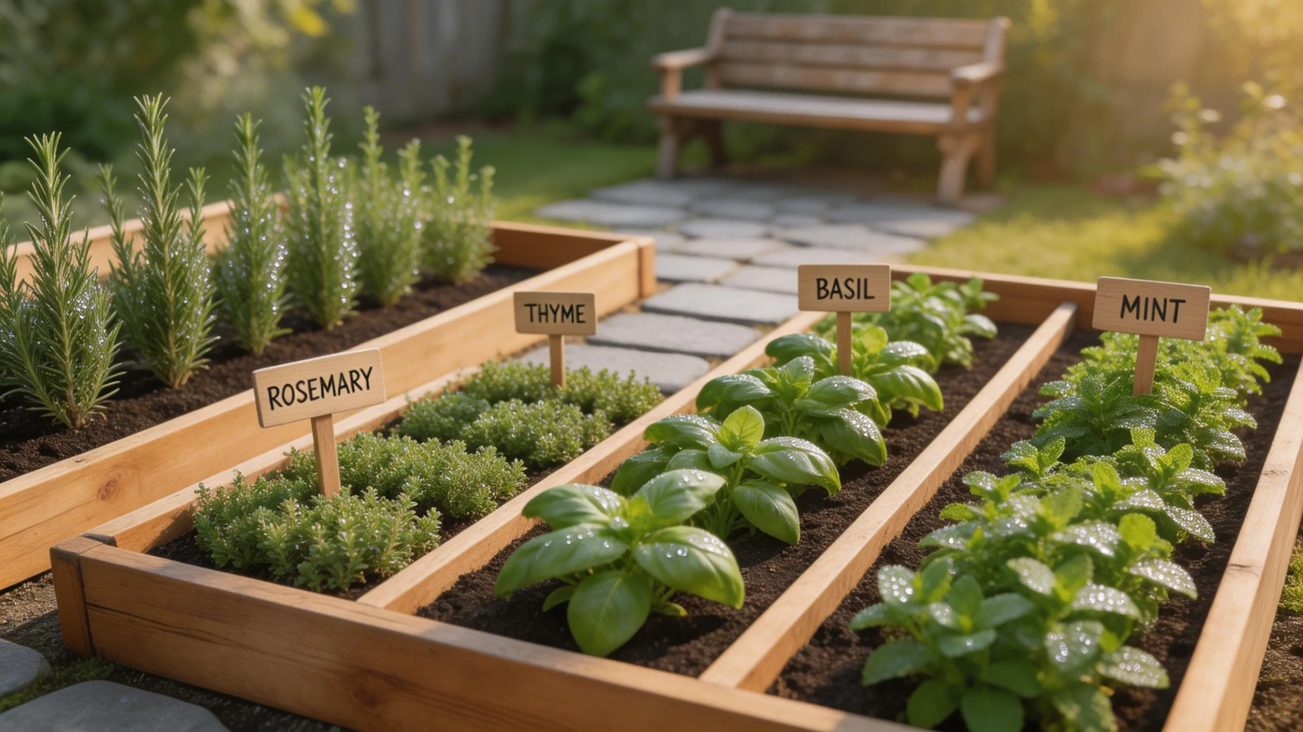 corner herb bed layout