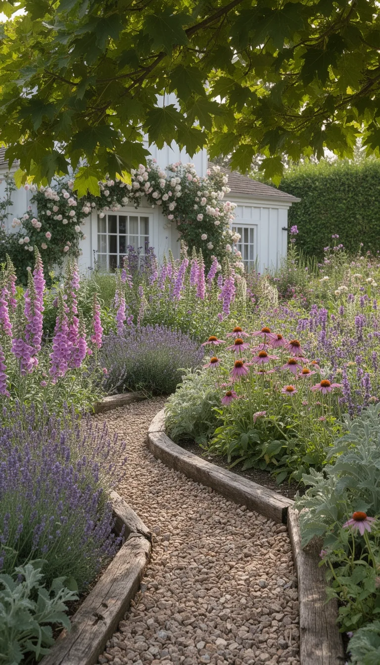 cottage style mixed perennial border