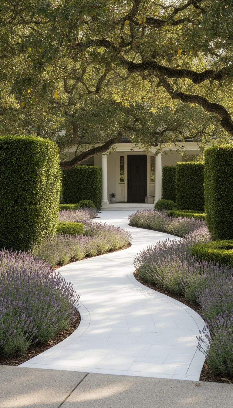 curved fragrant seasonal stone pathway