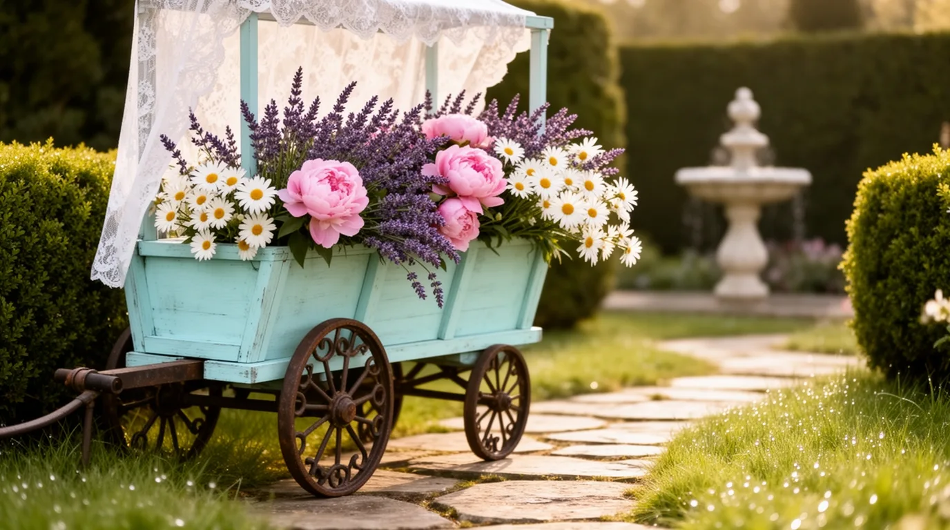 custom built vintage garden cart