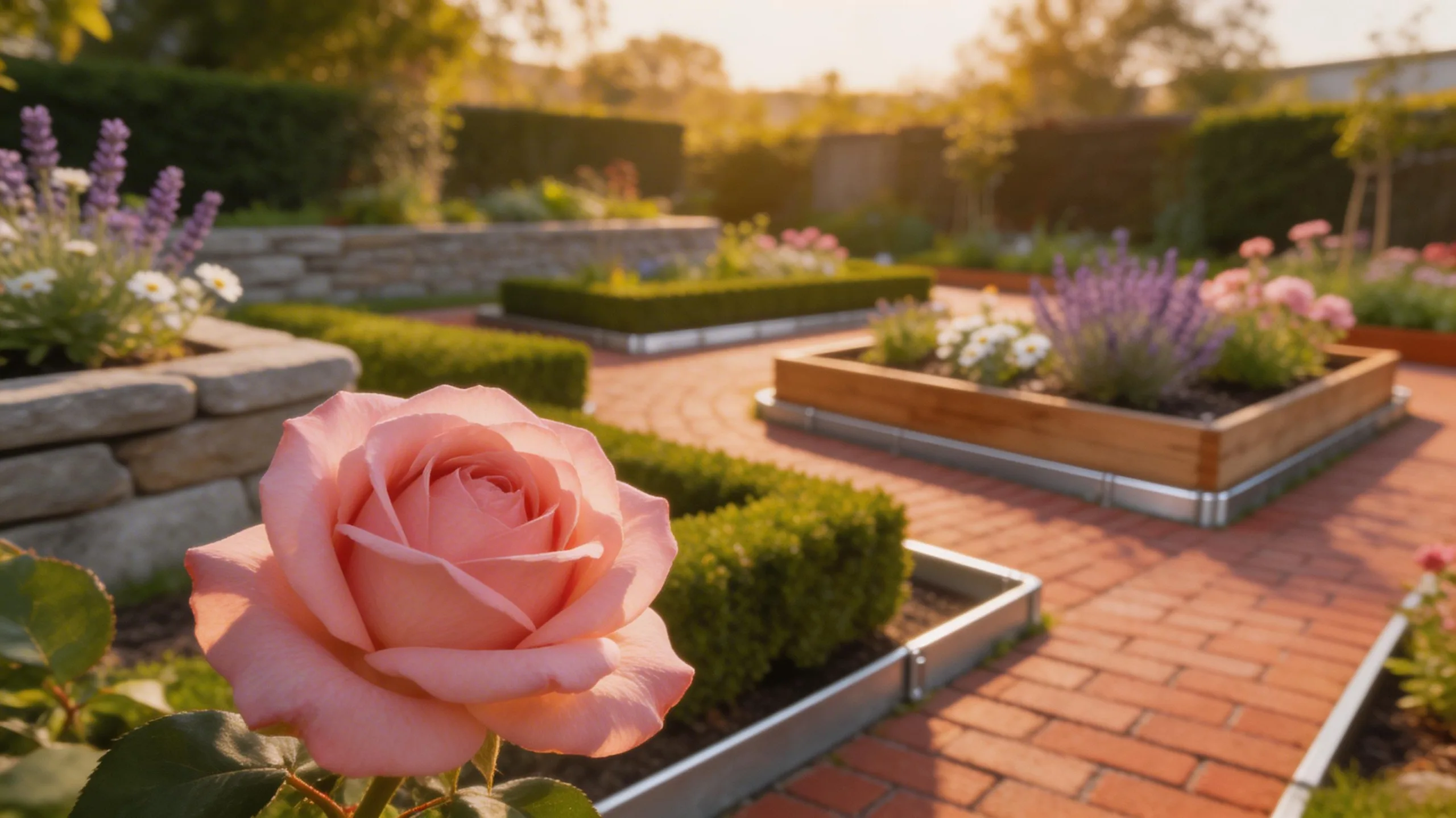 defined garden rooms with borders