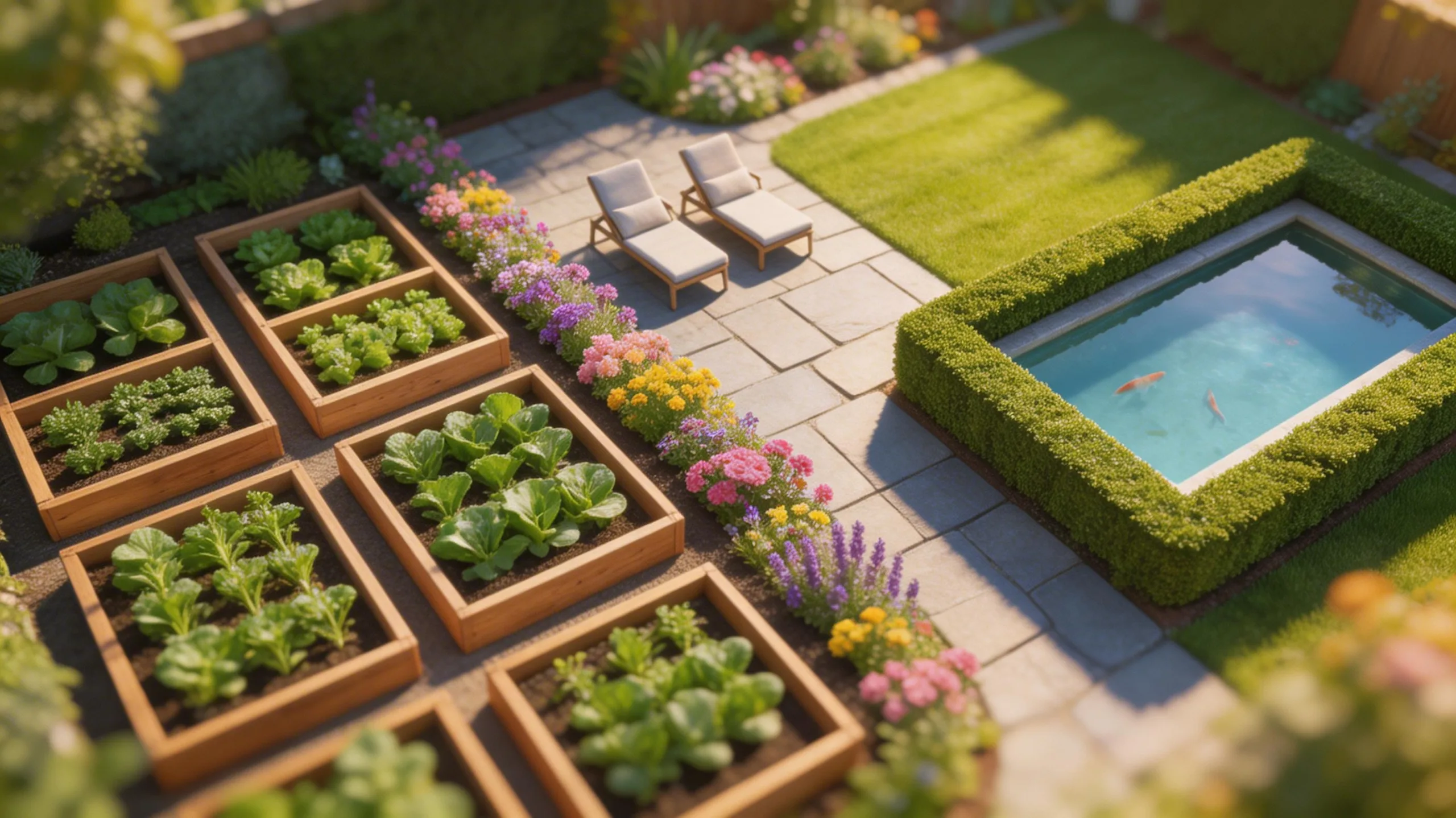 divide yard into functional zones