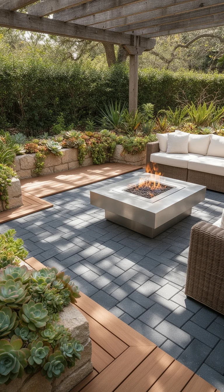 durable patterned paver patio