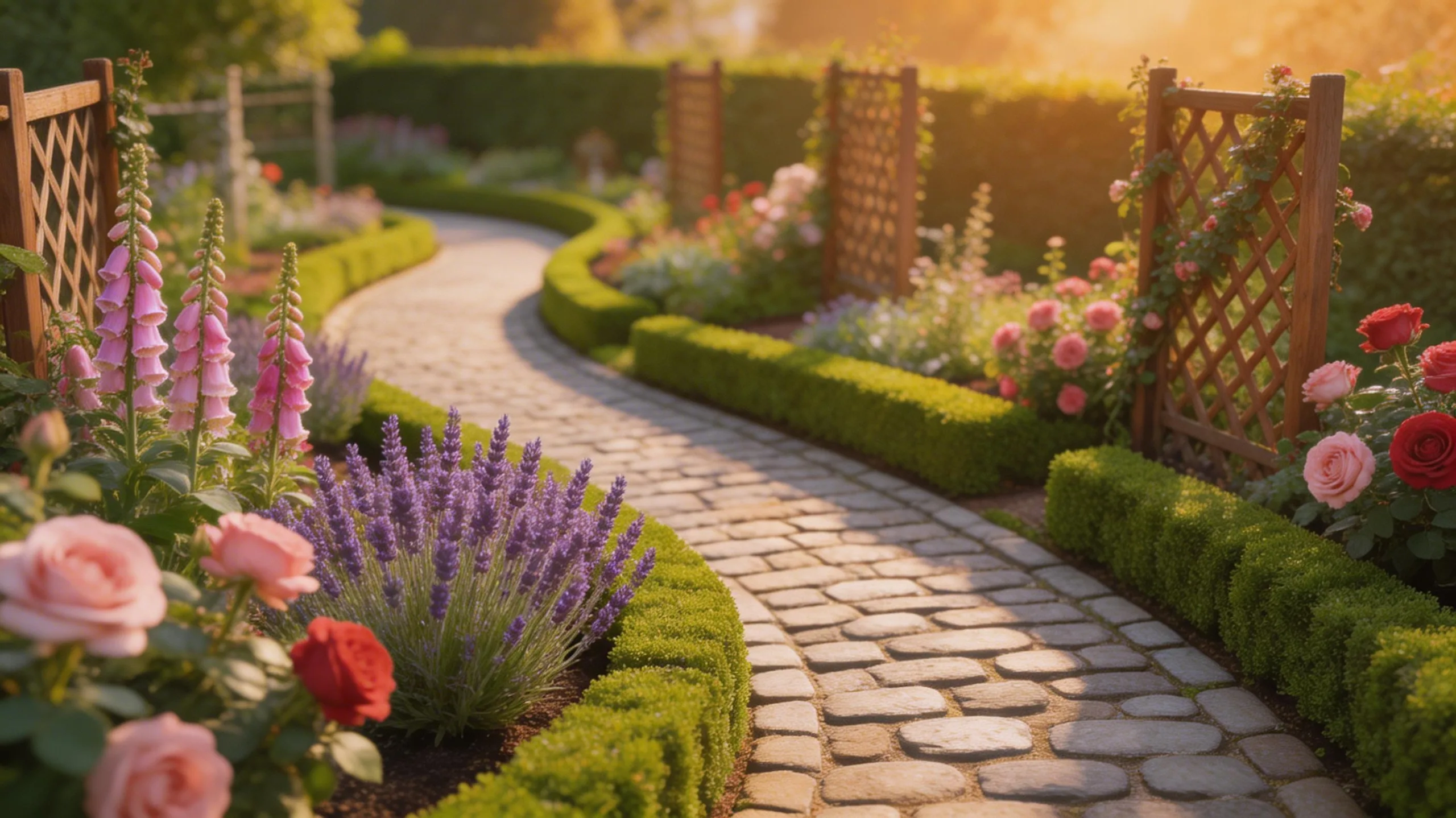 flowing cottage garden curves