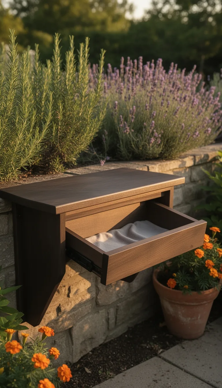 fold down bench with storage