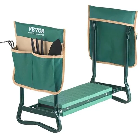 foldable gardening seat with pockets