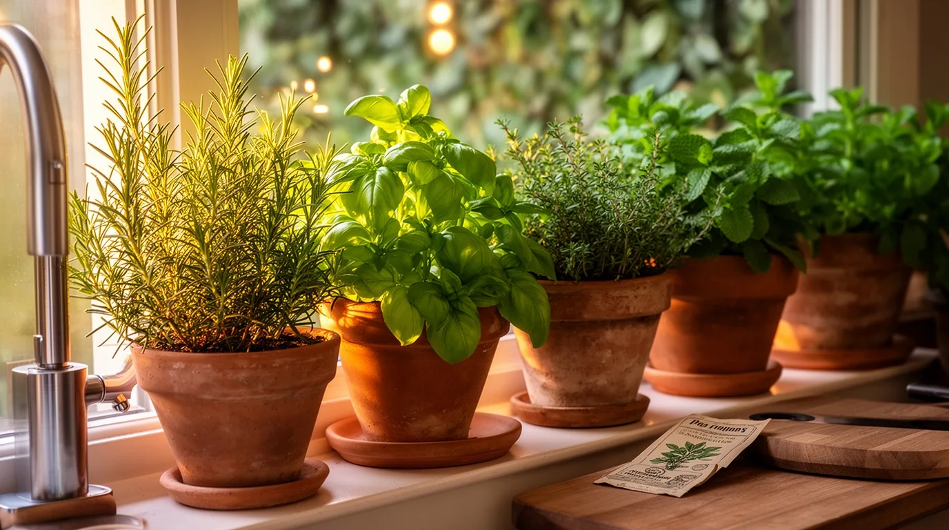fresh flavorful herbs at home