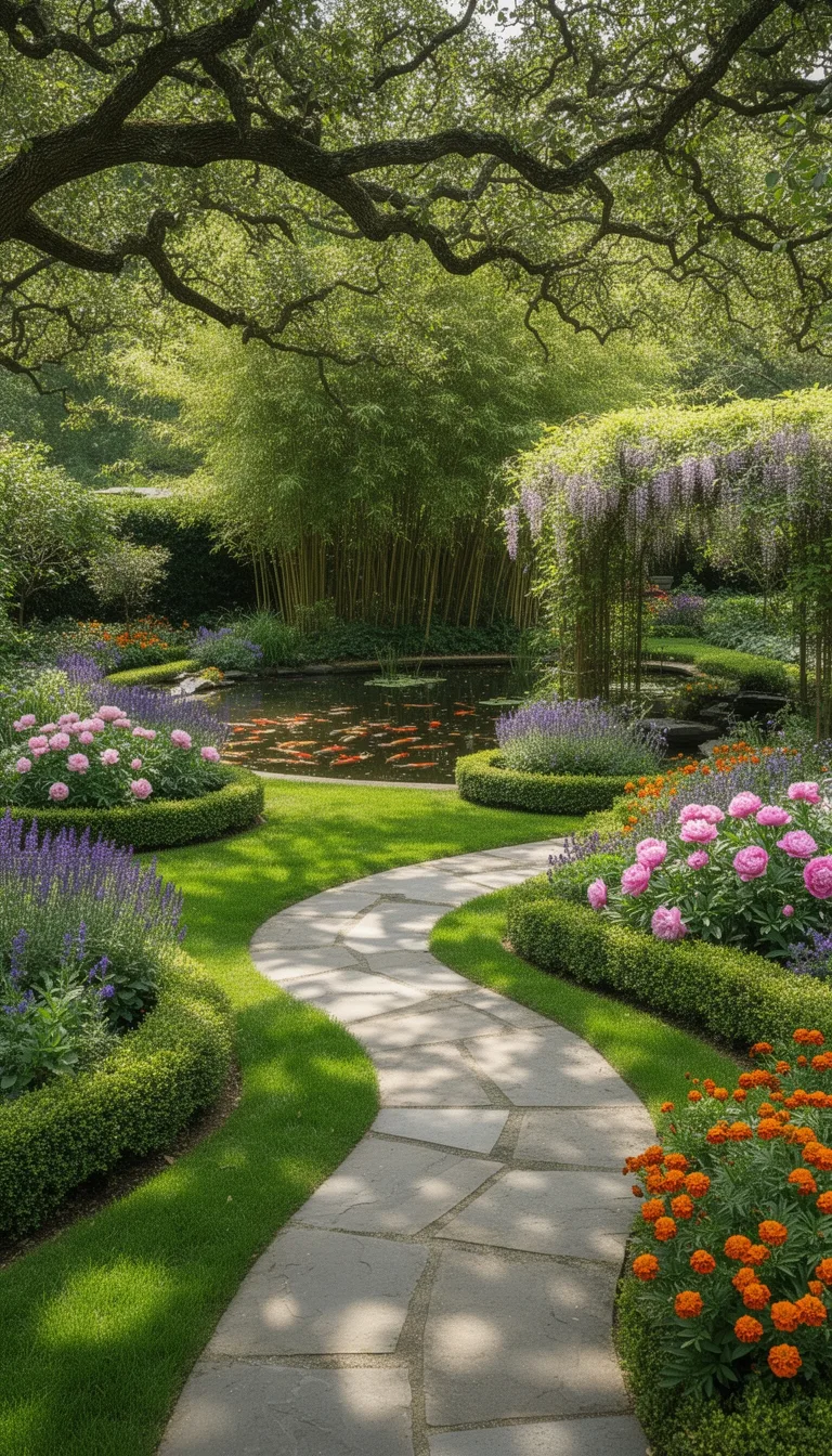 gently curving flagstone path
