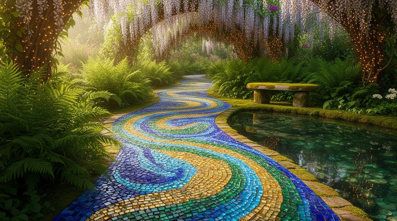 handmade mosaic stepping stones