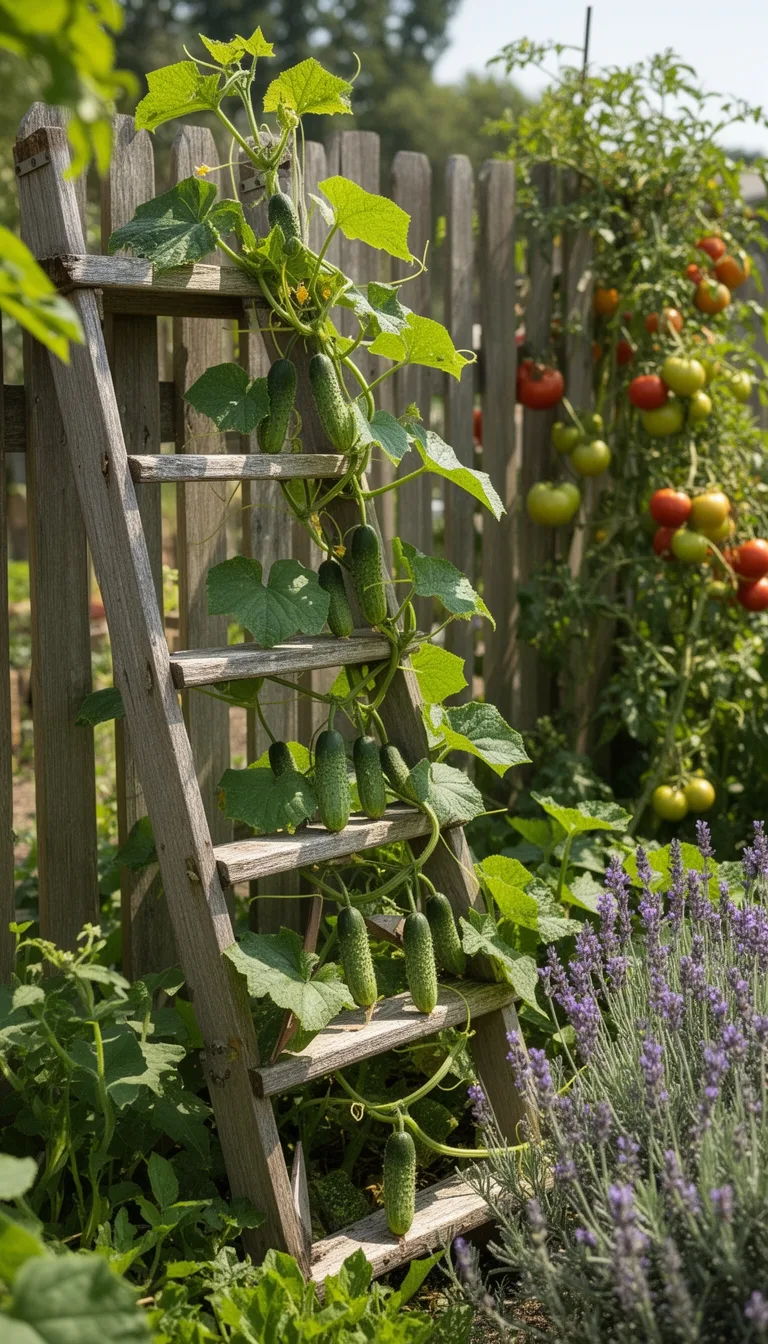 ladder trellis for cucumbers