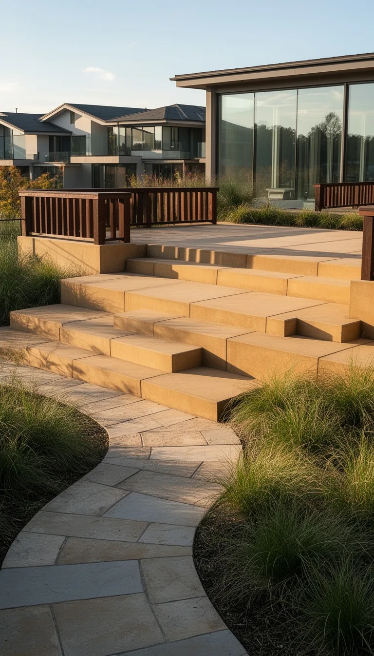 layered raised paver terrace