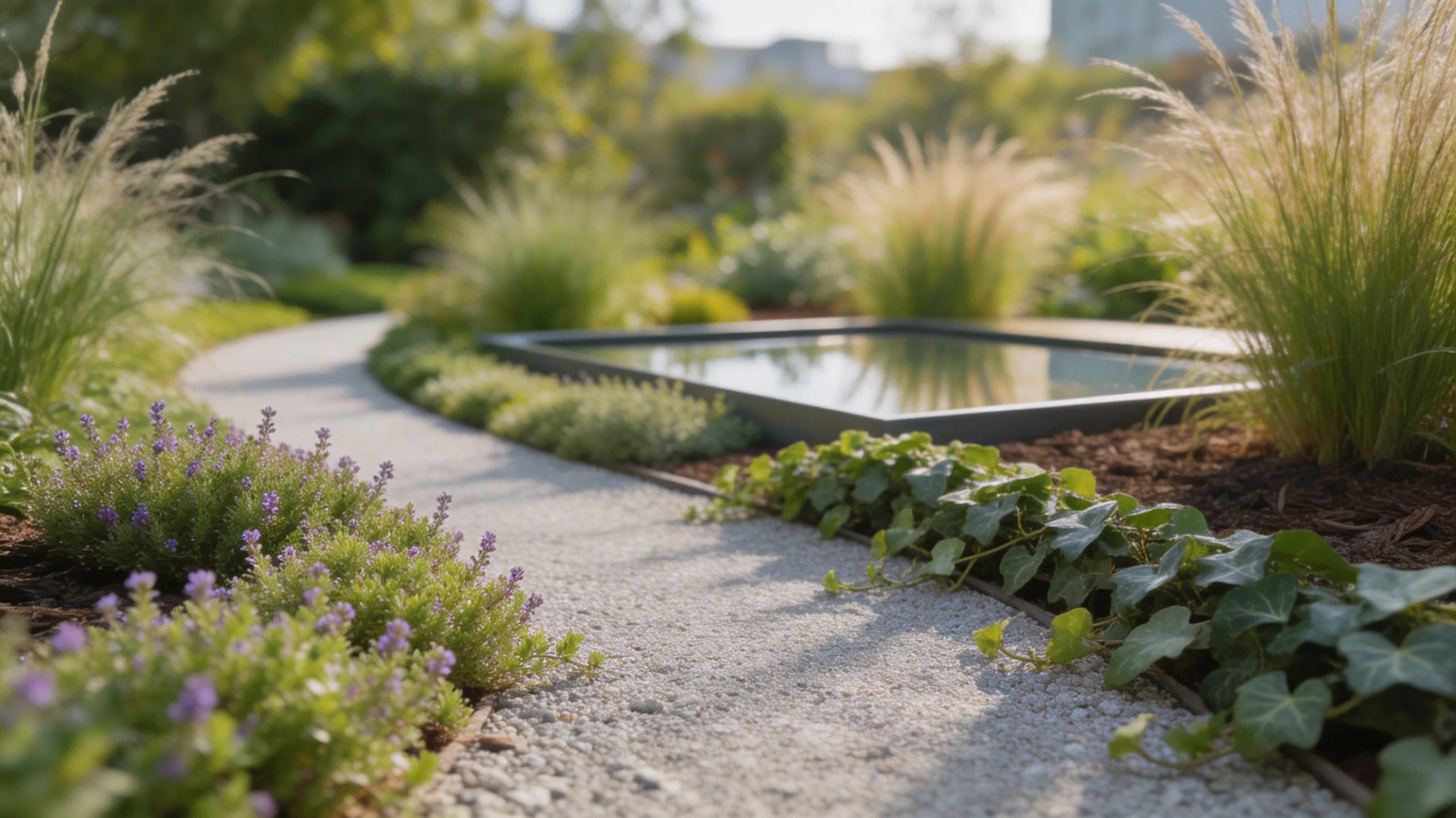 layered textured planting for depth
