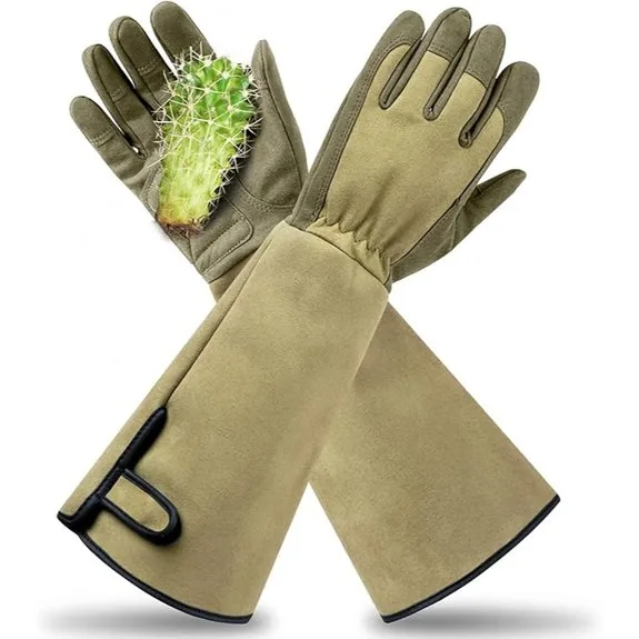 long forearm rose pruning gloves