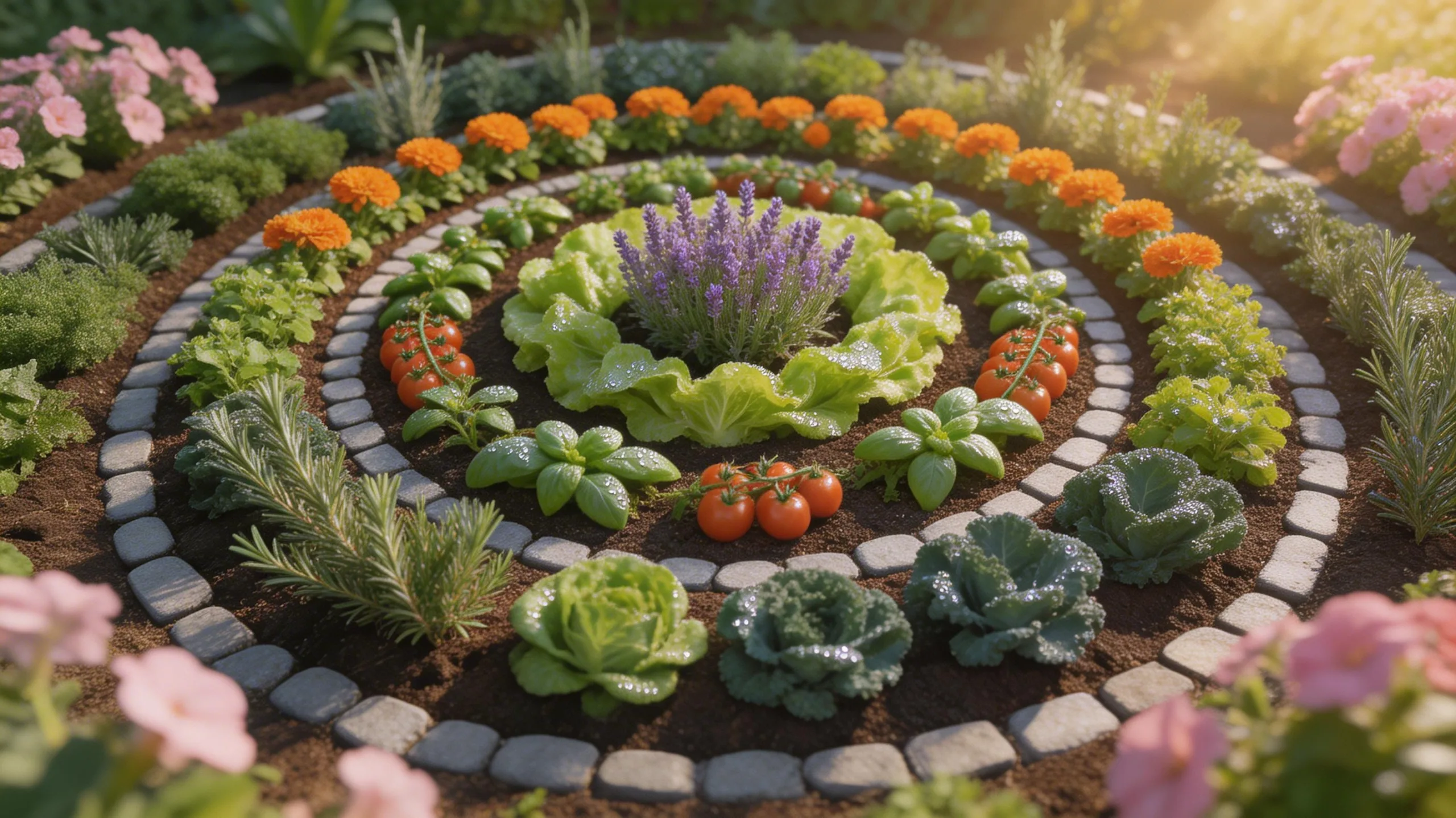 mandala and spiral garden beds