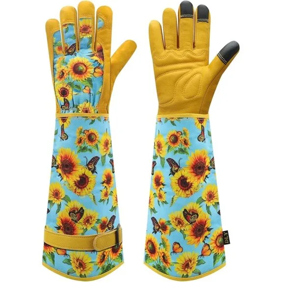 medium blue women s rose gardening gloves