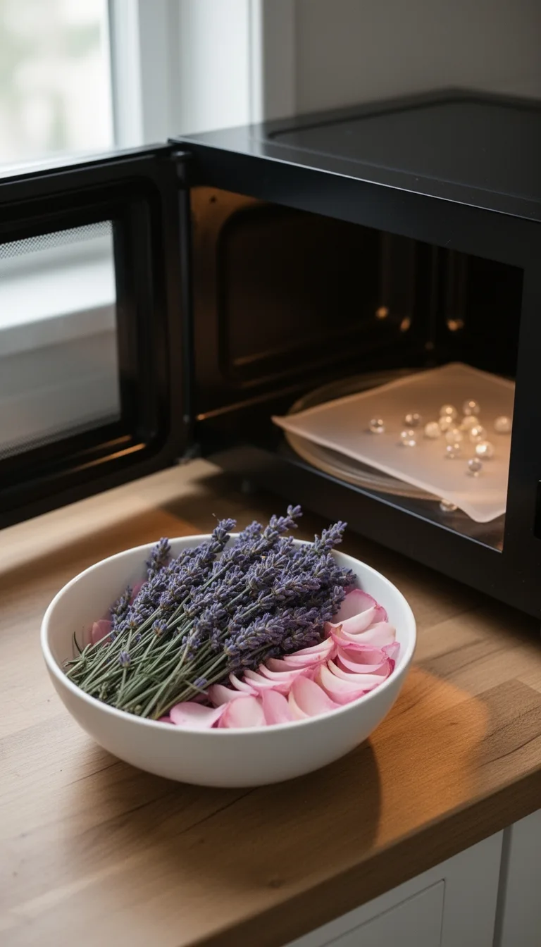 microwave dry small flower batches