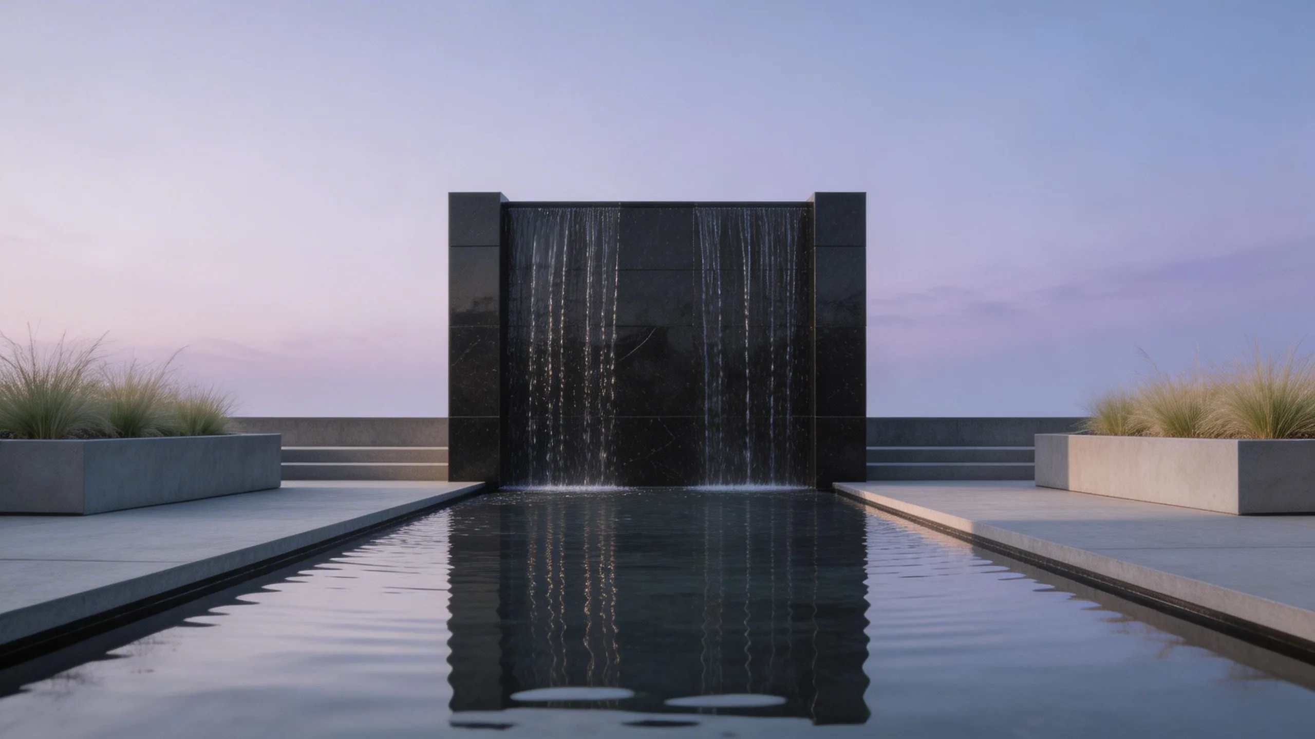 minimalist geometric recirculating waterfeature