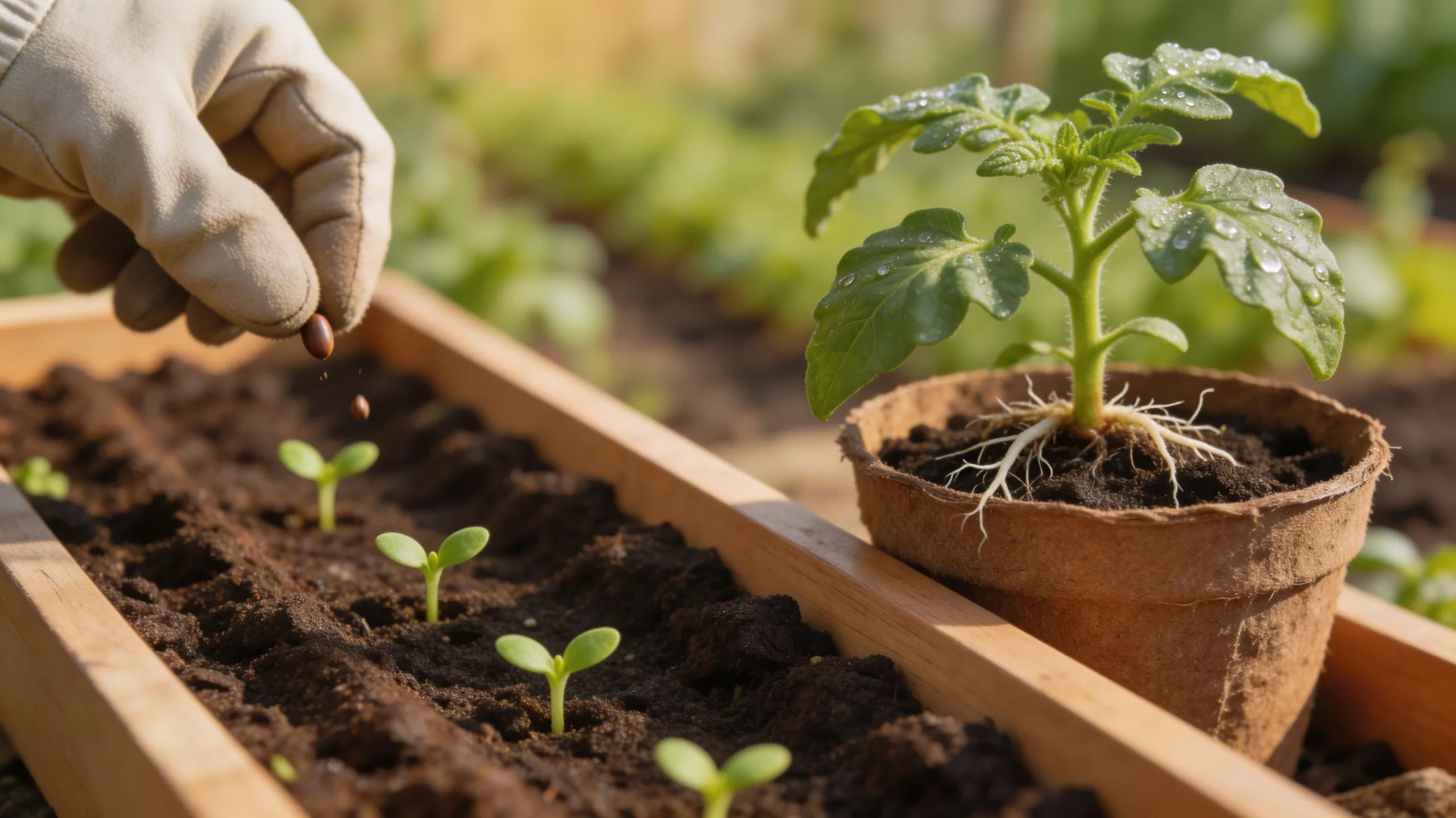 mix starters and direct sow seeds