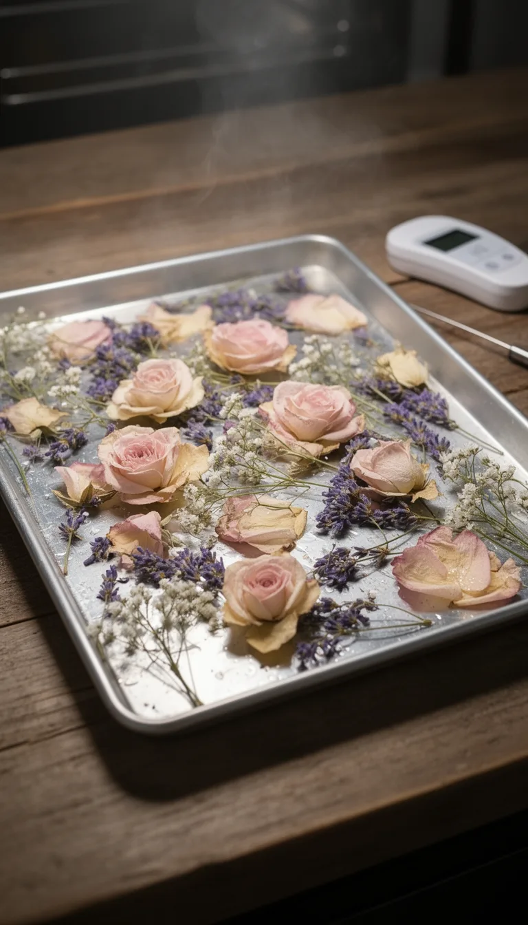 oven dry flowers low temperature