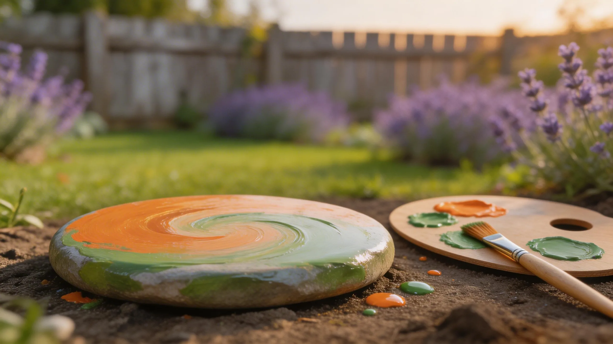 painted weatherproof garden stepping stones
