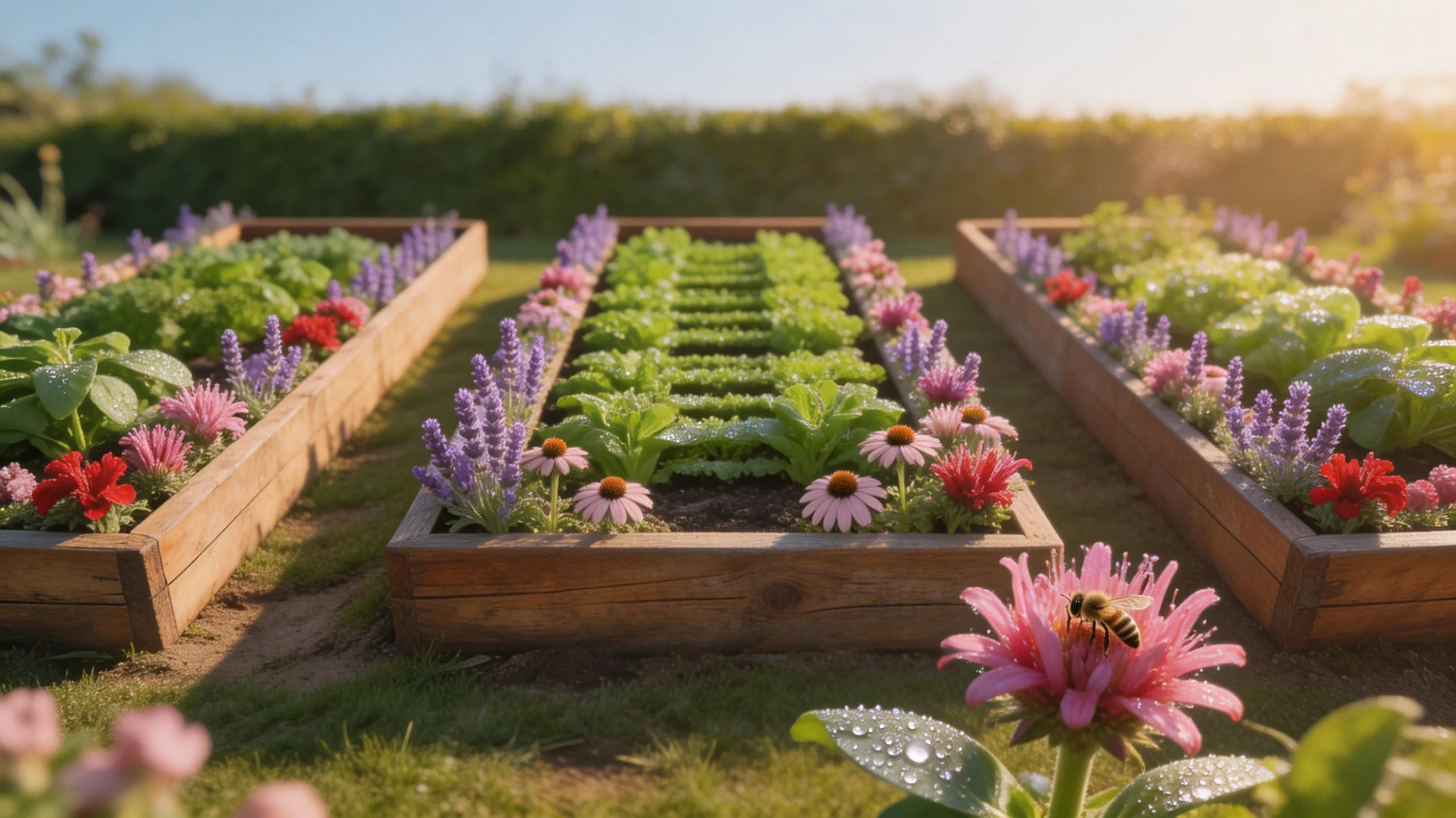 pollinator friendly raised bed border