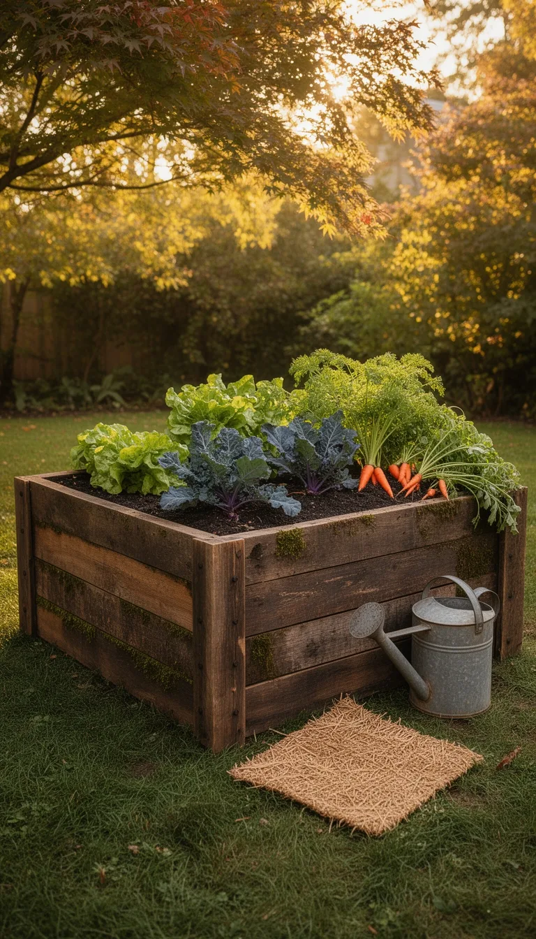 reclaimed wood raised garden bed