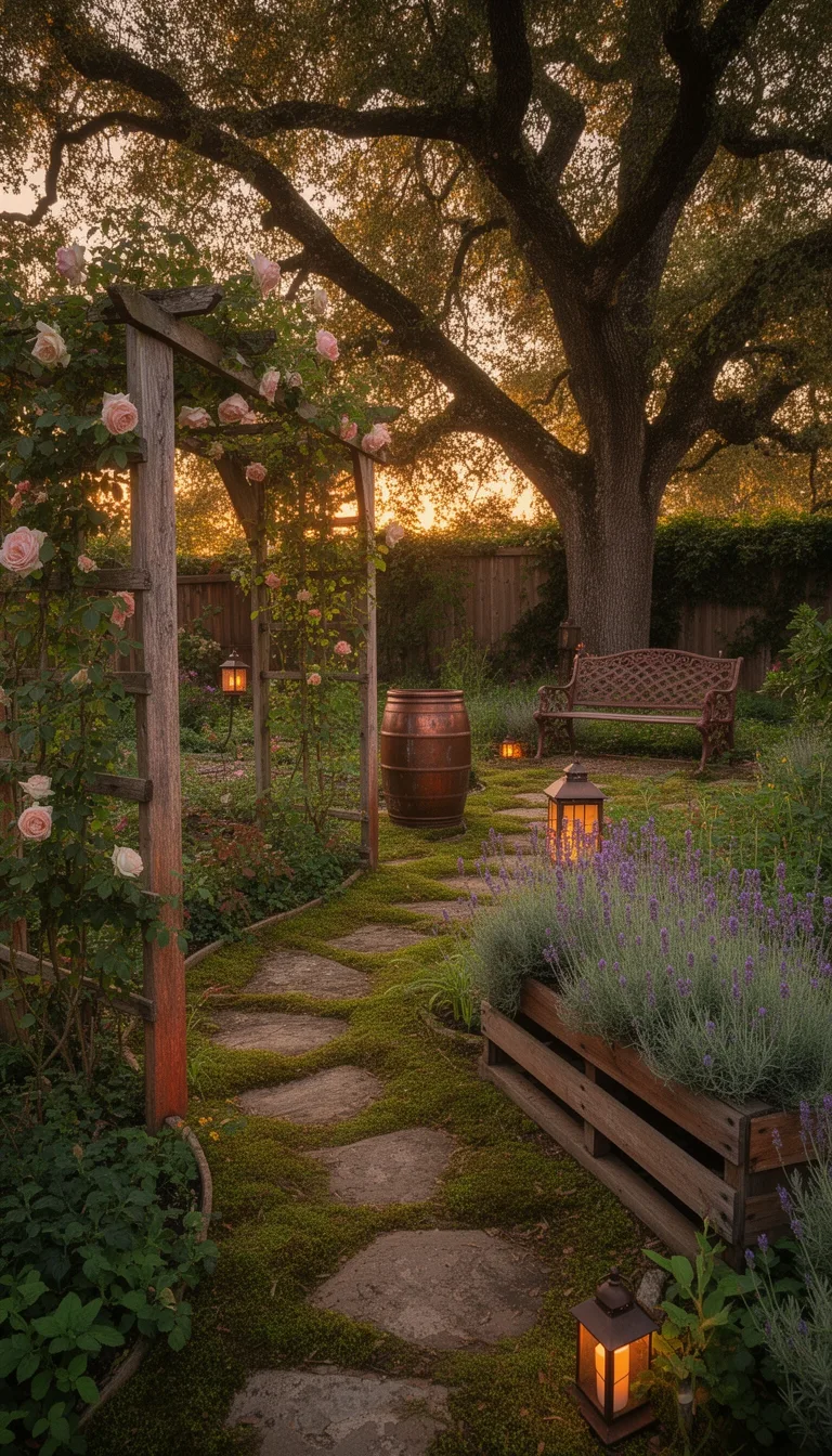 rustic garden meandering pathways