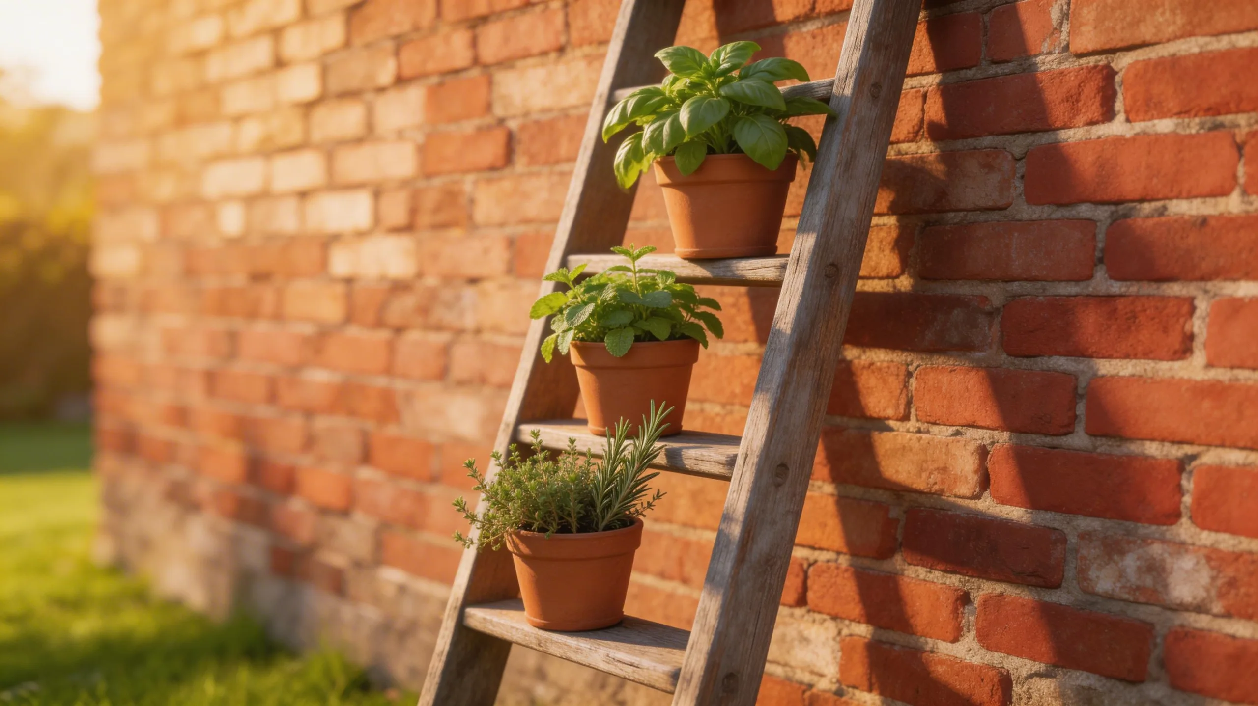 rustic ladder vertical herb garden