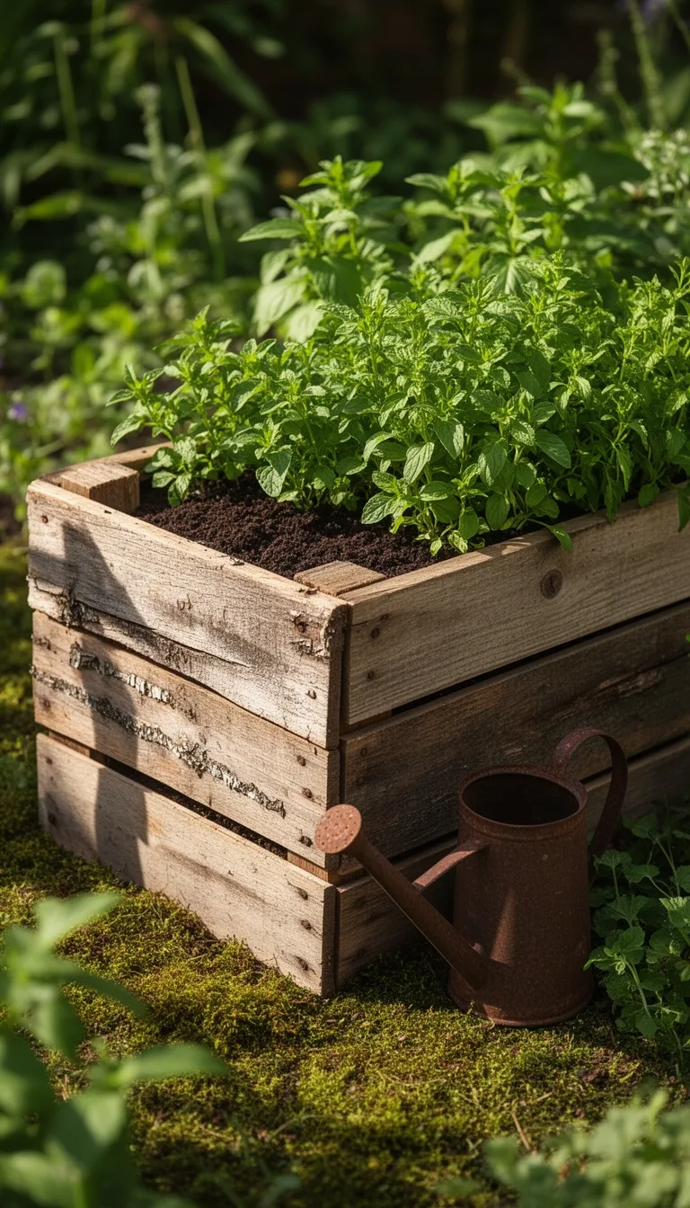 rustic reclaimed crate planter