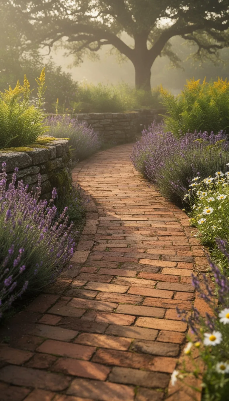 rustic running bond brickwalk