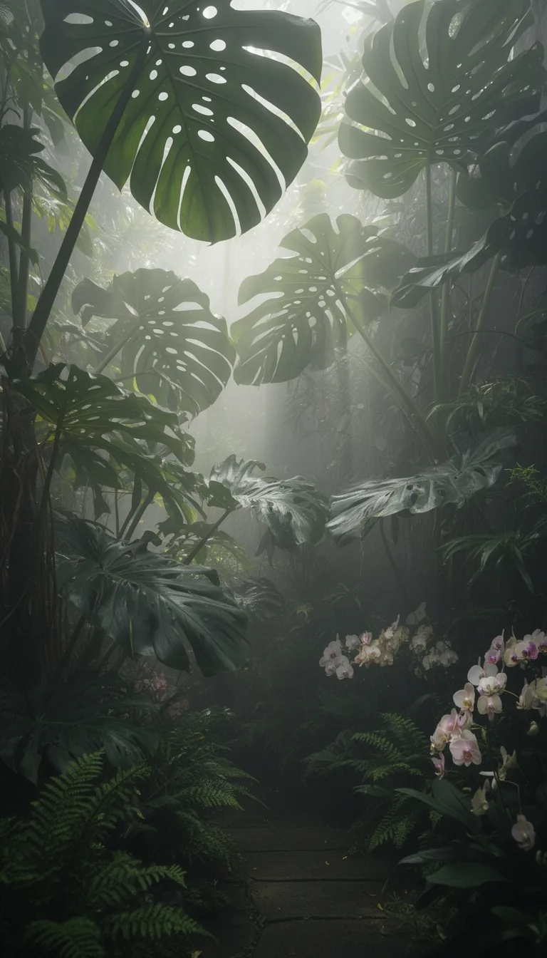 sculptural giant tropical foliage