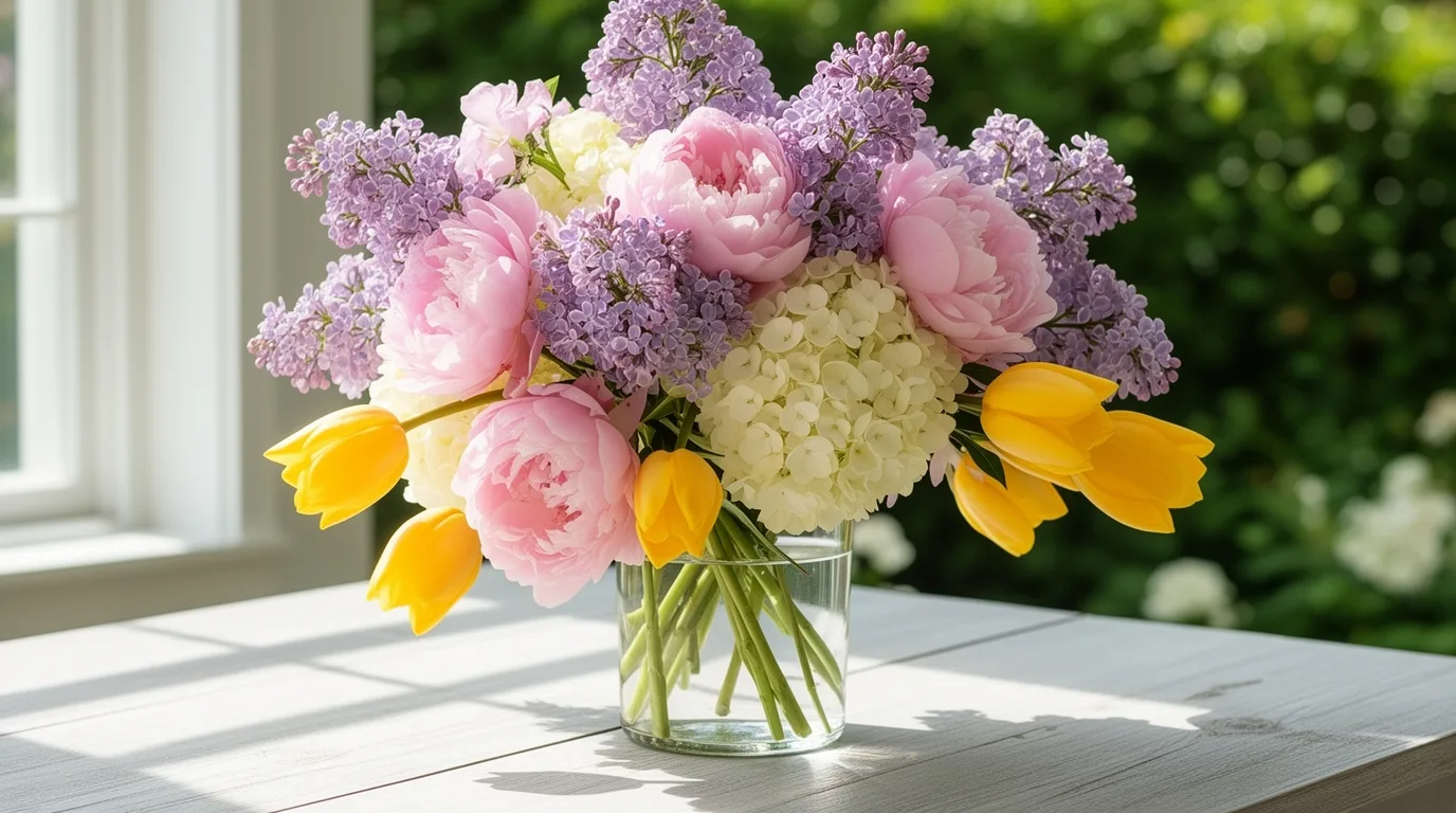 seasonal contrasting textured floral selections