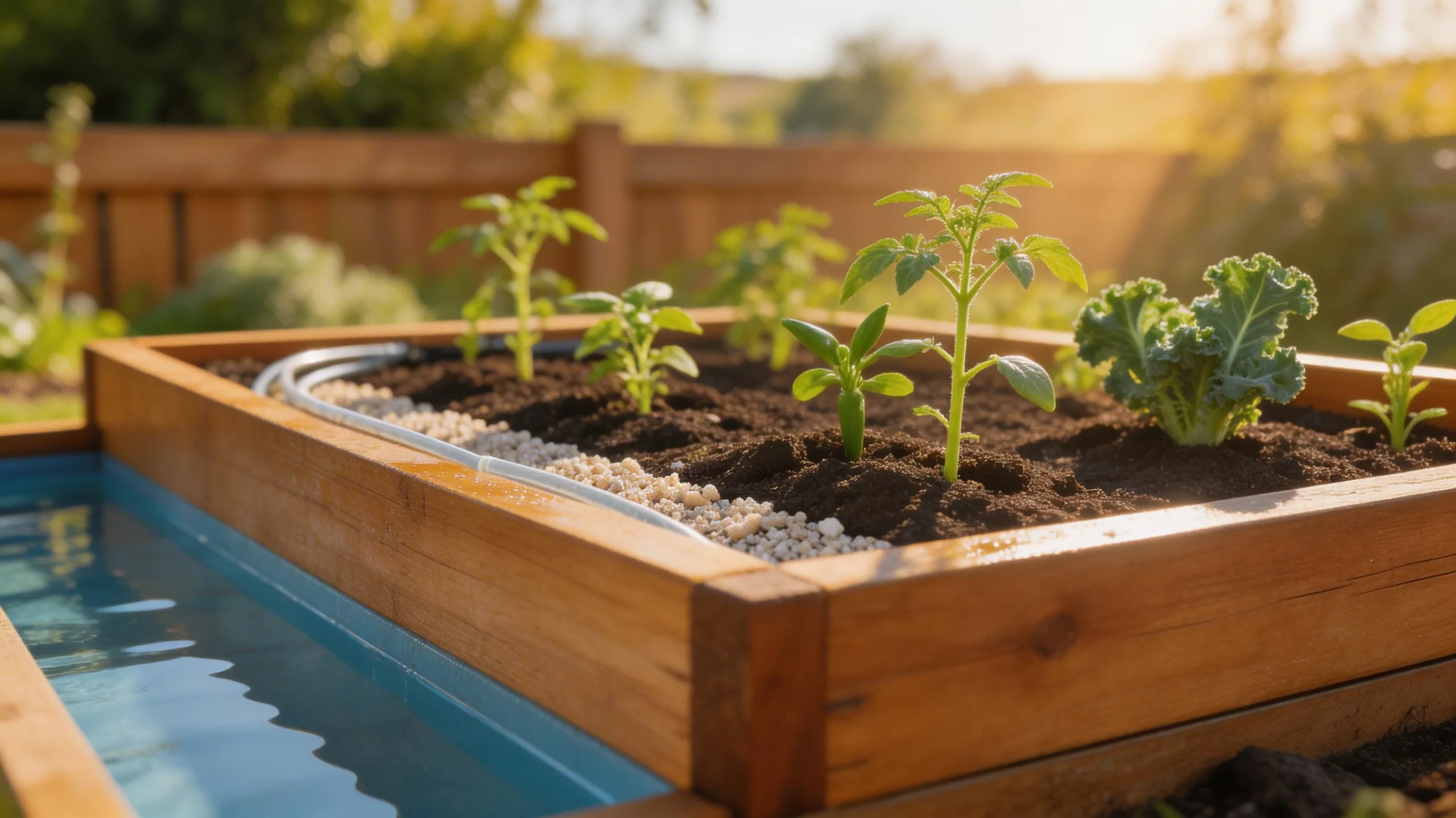 self watering reservoir wicking bed