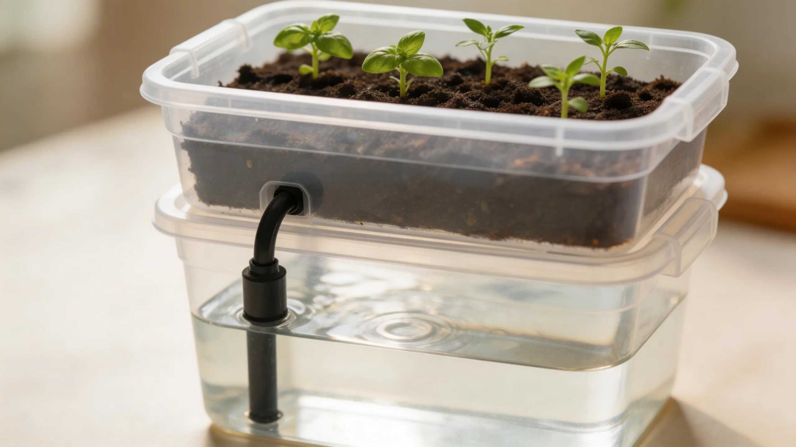 self watering storage tote planter