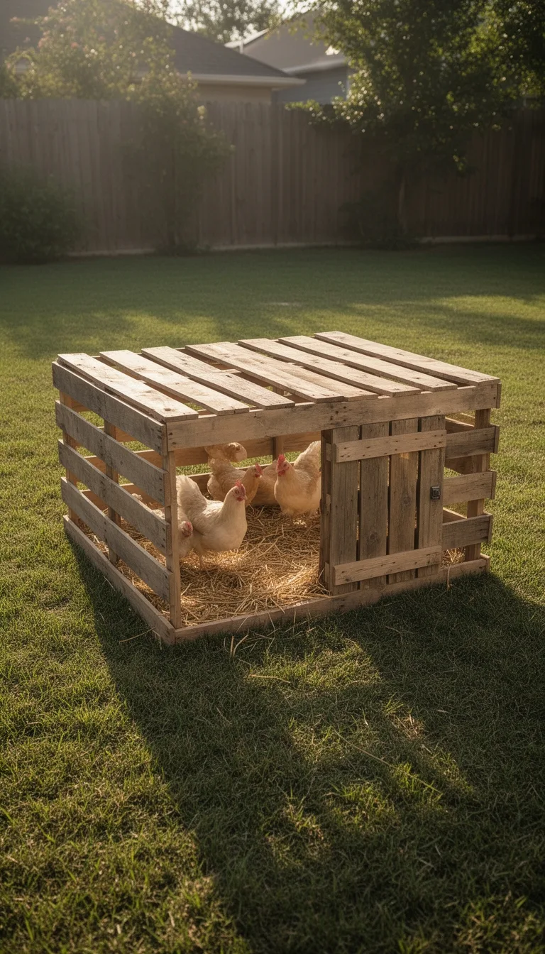 single pallet rustic chicken coop