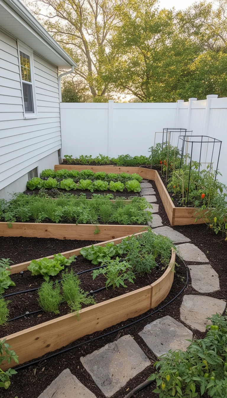 space saving l shaped raised beds