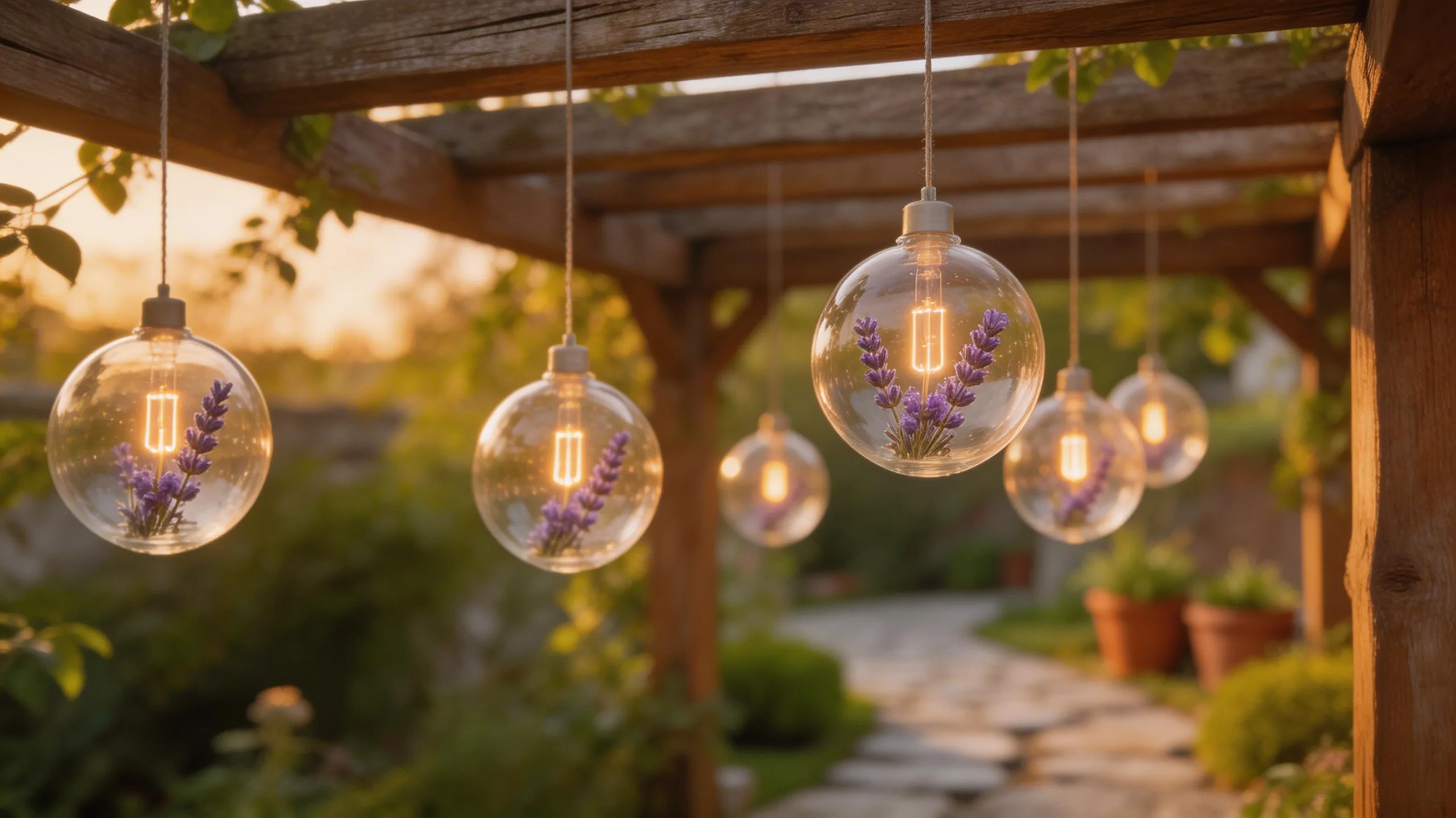 sparkling weatherproof hanging globes