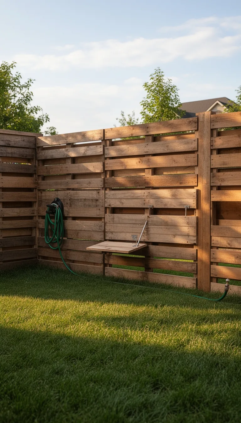 stacked pallet fence storage