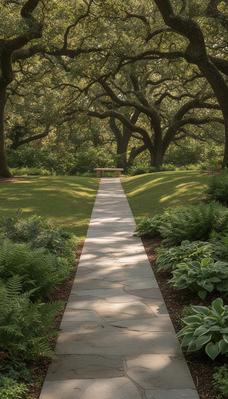 straight formal flagstone path
