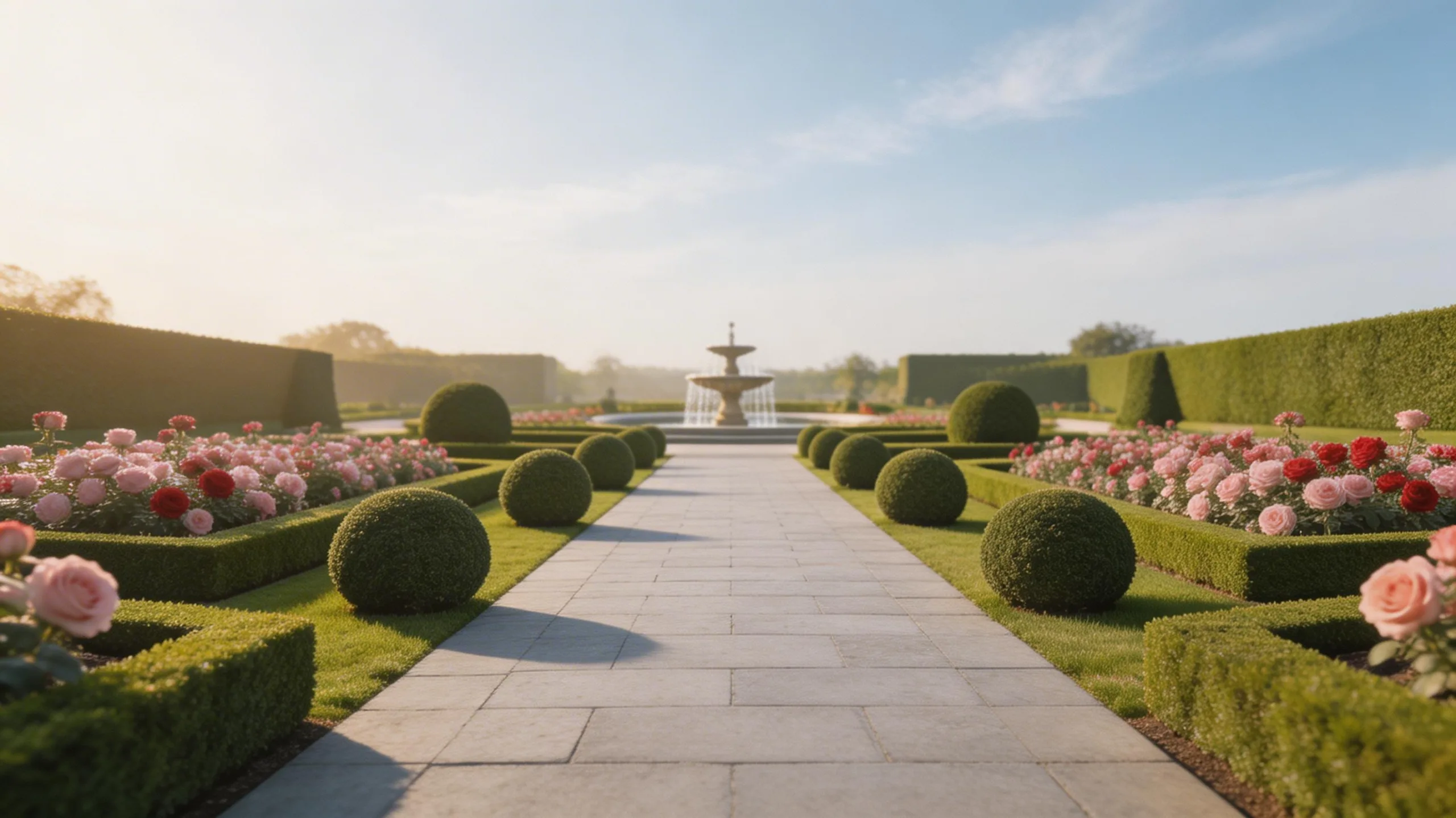 symmetrical formal garden design