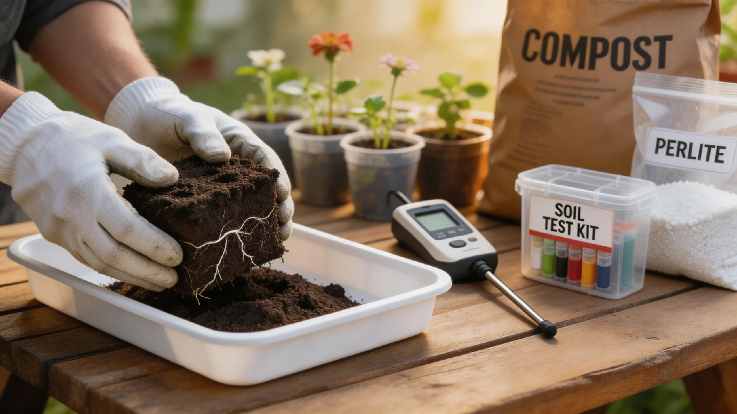 test amend enrich loosen soil