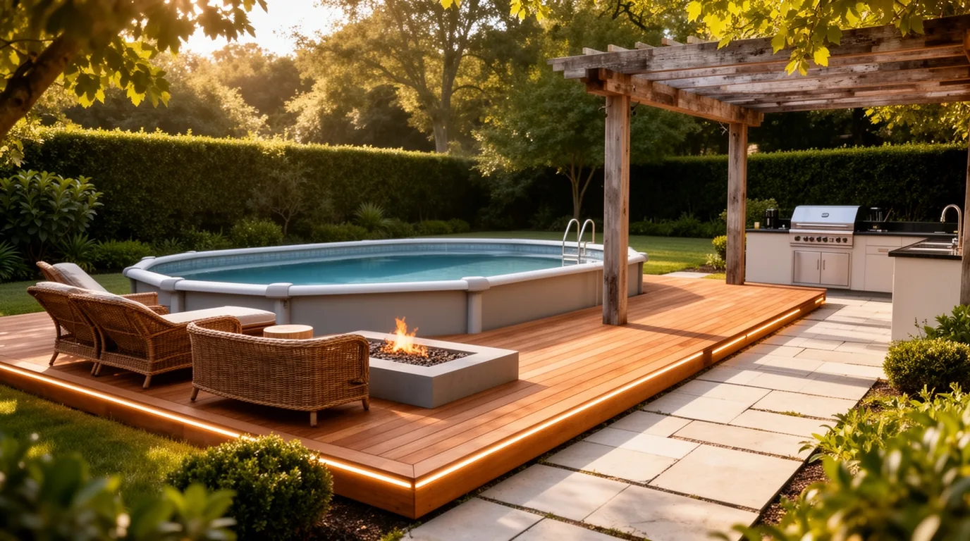 tiered lush planter integrated deck