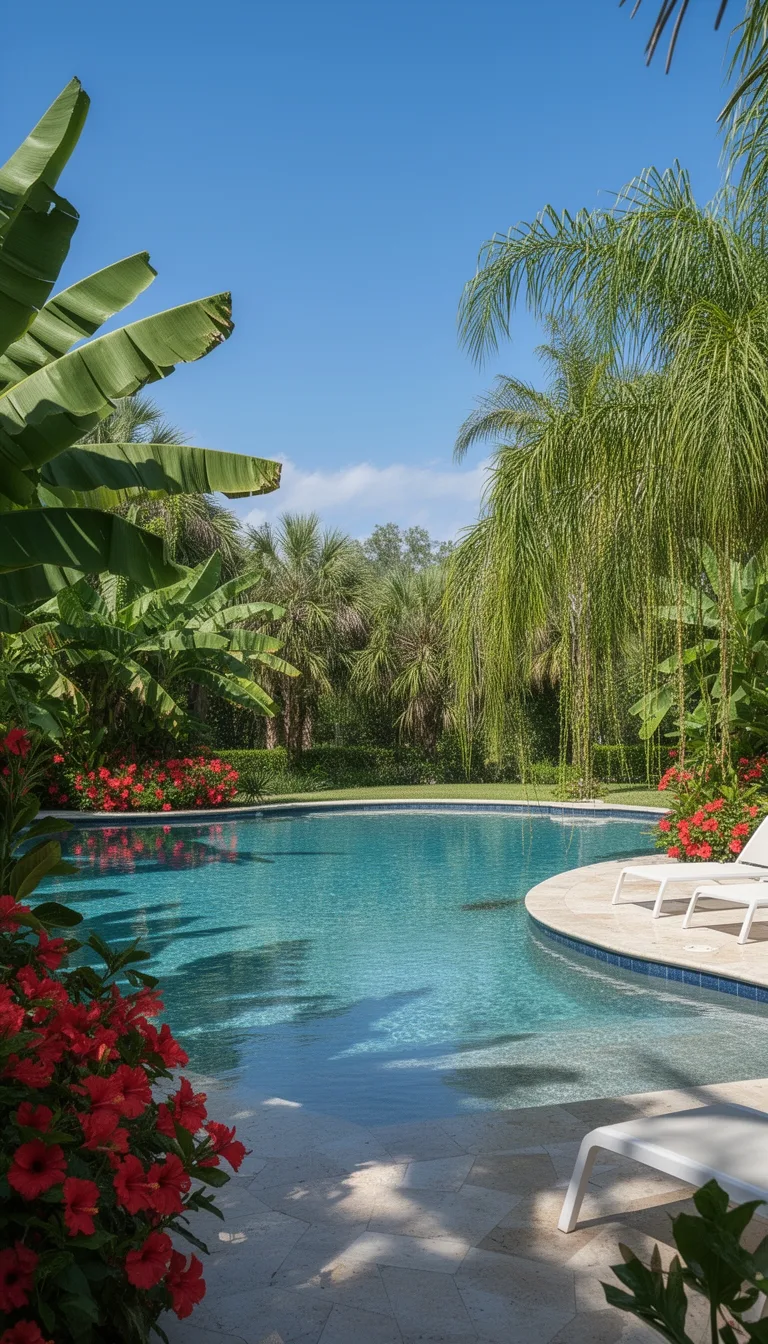 tropical layered low maintenance border
