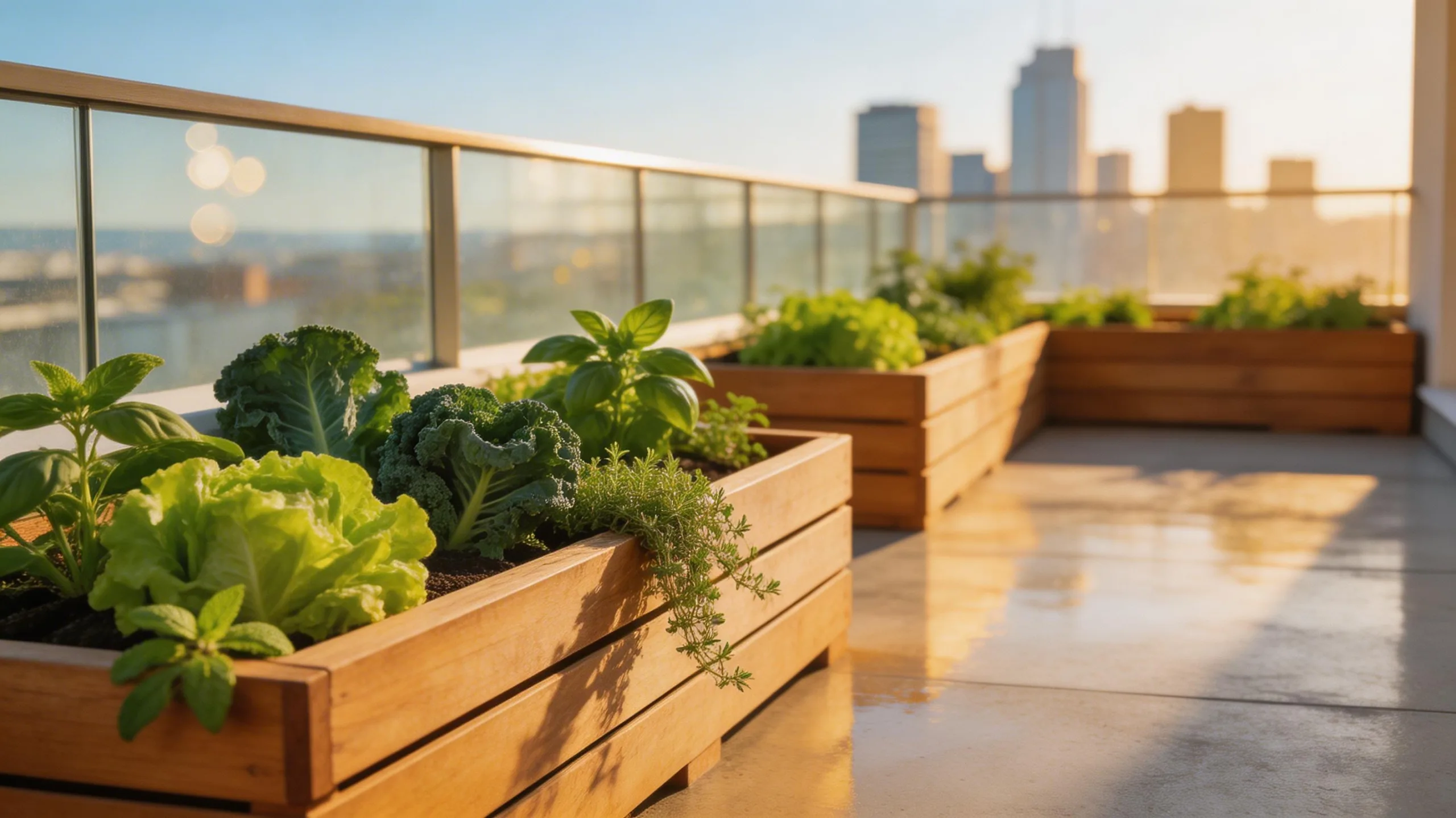 vertical sunny balcony garden